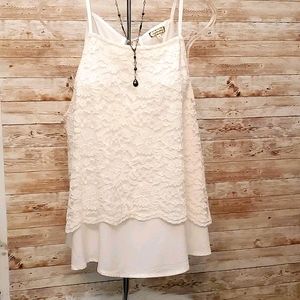 Brand new 2 layer dressy sheer & lace tank